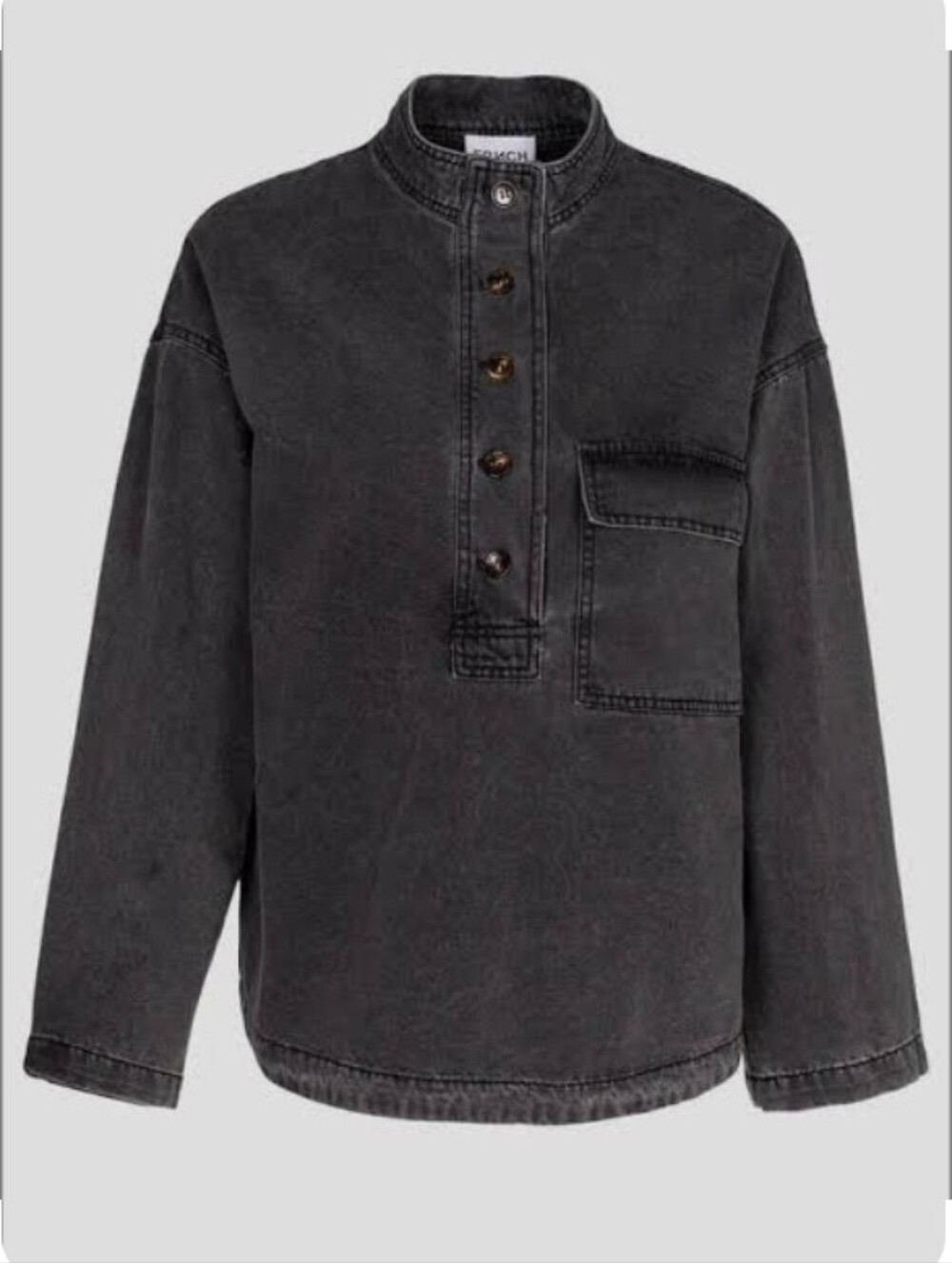 FRNCH Washed Black Denim Shirt